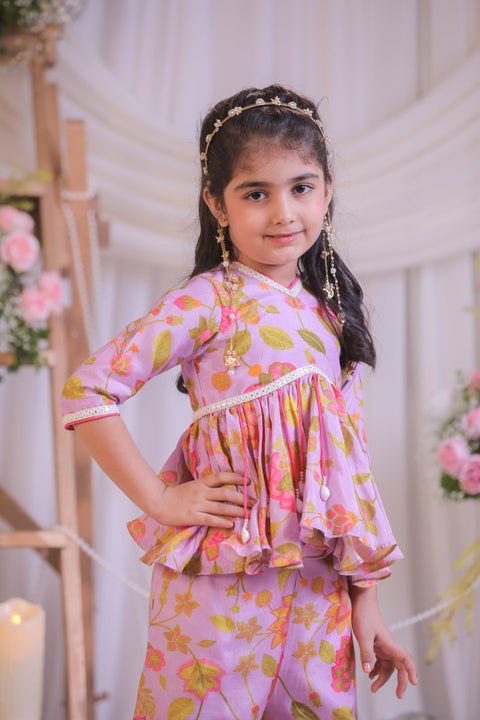 Pre-Order: Lilac Printed Sharara Set