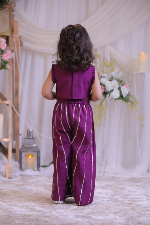 Pre-Order: Purple Cutdana Palazzo Set