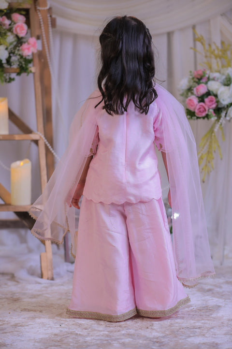 Pre-Order: Pink Pearl Emb Palazzo Set