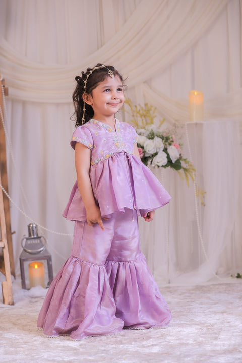 Pre-Order: Purple Tissue Sharara Set