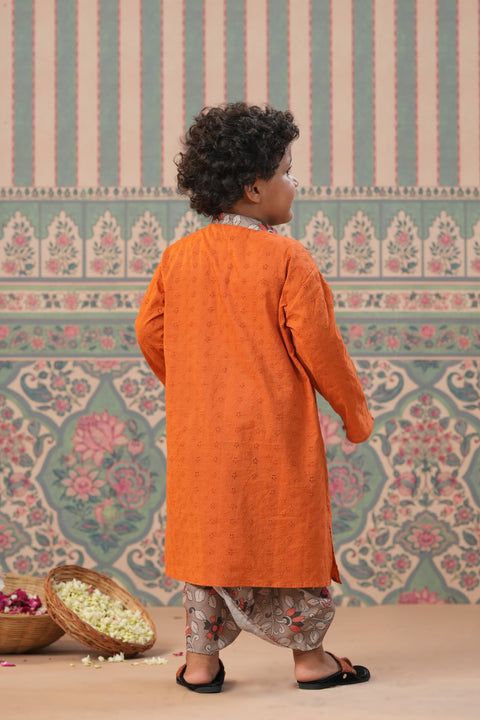 Pre-Order: Front Style Kurta with Small Open Jacket and Dhoti