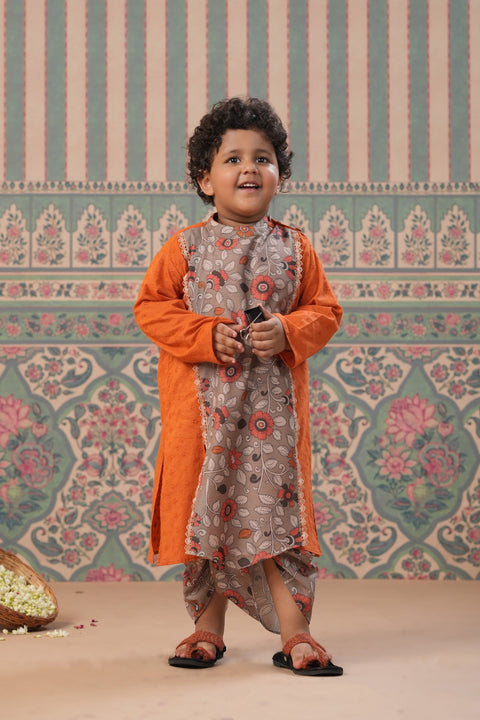 Pre-Order: Front Style Kurta with Small Open Jacket and Dhoti