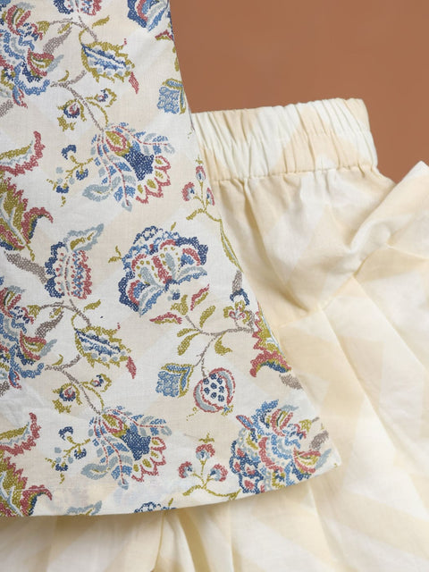 Pre-Order: GIRL FLORAL 3 PC SET-BEIGE