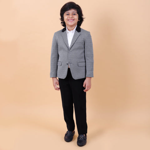 Pre-Order : BLACK AND WHITE KNIT BLAZER for Boys
