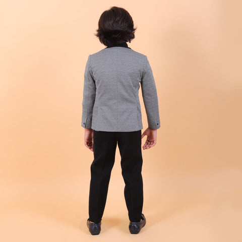 Pre-Order : BLACK AND WHITE KNIT BLAZER for Boys