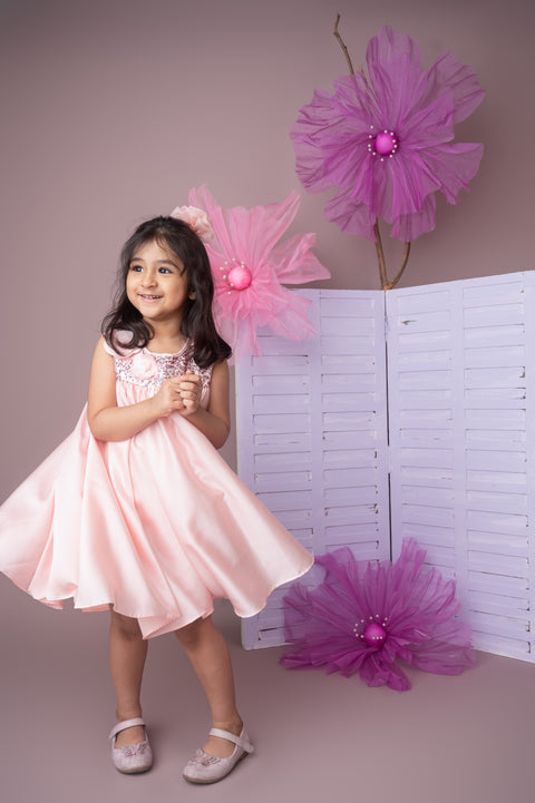 Pre-Order: Soft Pink Milano Satin Dress