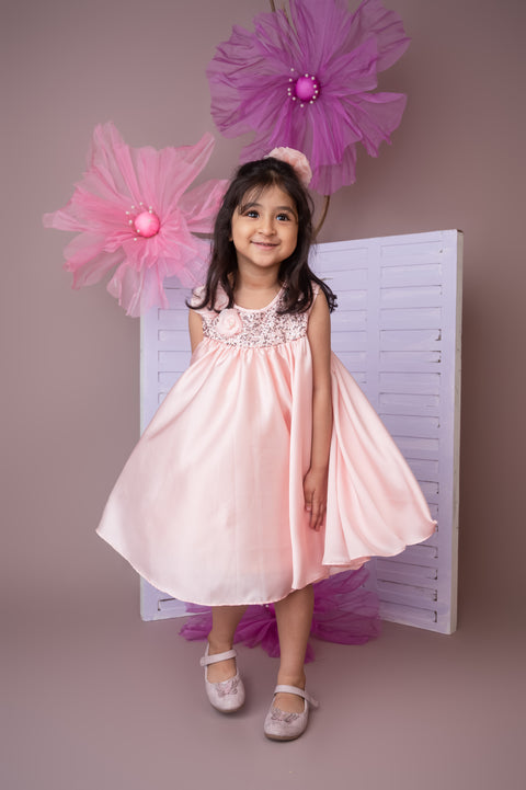 Pre-Order: Soft Pink Milano Satin Dress