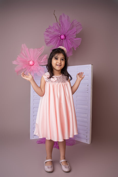 Pre-Order: Soft Pink Milano Satin Dress