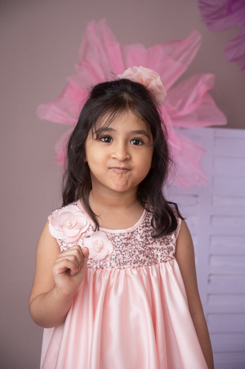 Pre-Order: Soft Pink Milano Satin Dress