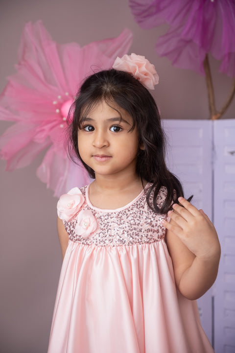 Pre-Order: Soft Pink Milano Satin Dress