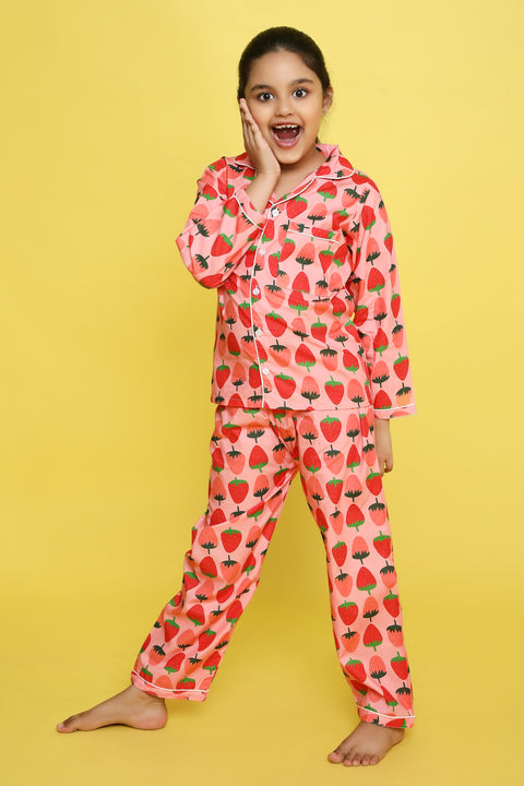 Pre-Order: Strawberry Print Night Suit