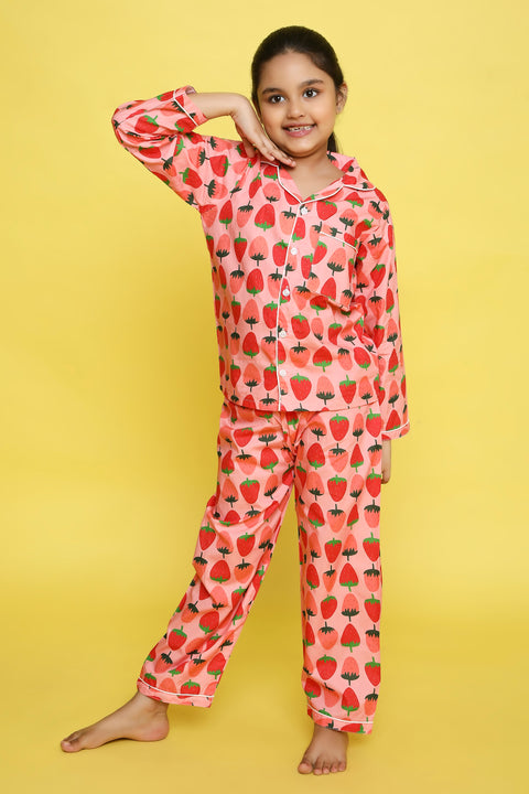 Pre-Order: Strawberry Print Night Suit