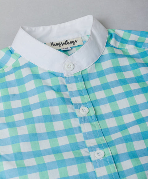 Check Print Shirt-Blue/ Green