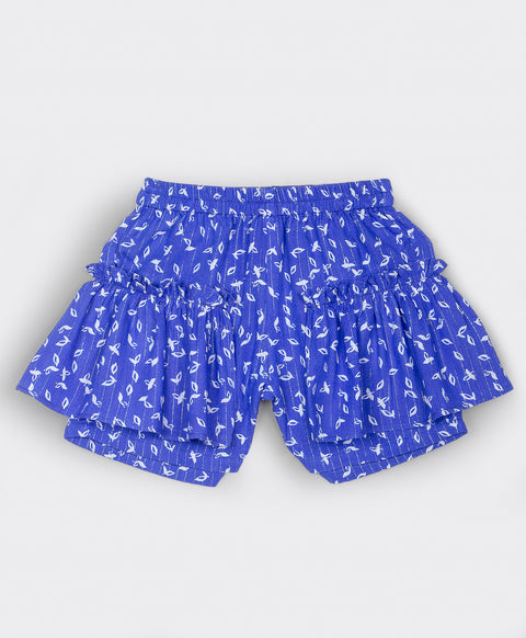 Shorts with gathers at sides-Royal Blue