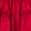 Shorts with gathers on front sides-Red