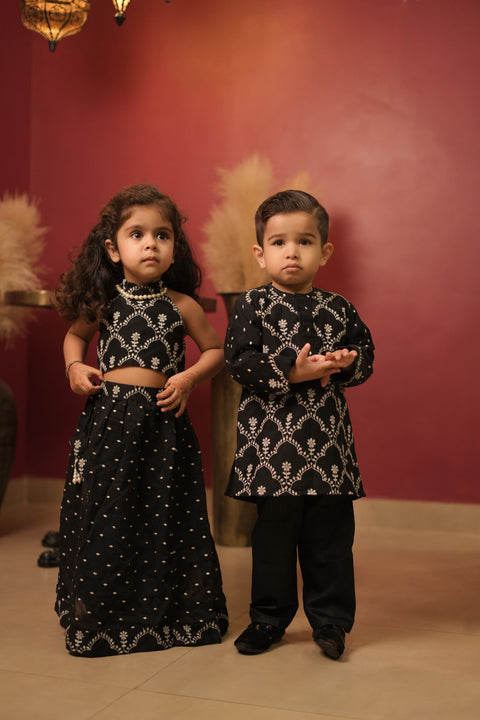 Pre-Order: black kurta set