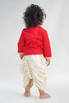 Baby Boy Hanuman Dhoti Kurta Set-Red