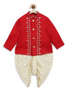 Baby Boy Pure Cotton Full Sleeves Bandhgala Set - Red