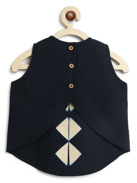 Pre-Order: Girl Tie Dye Triangle Co-ord Set - Black