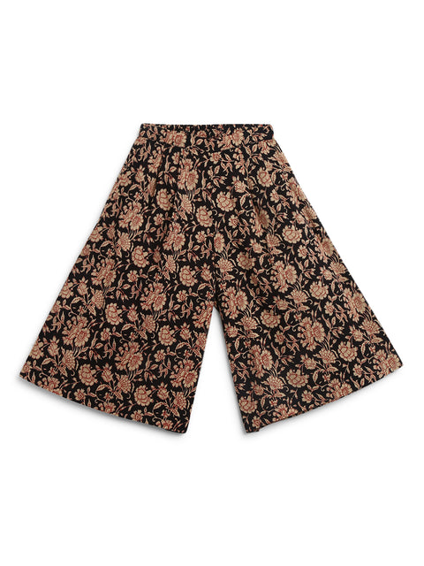 Pre-Order: Girls Indie Print Cotton Co-ord Top Pant Set - Black