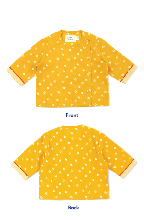 Pre-Order: Baby Boy Bandhani Pop Dhoti Set - Yellow