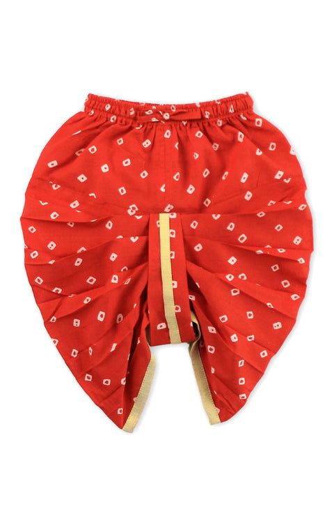 Pre-Order: Baby Boy Bandhani Pop Dhoti Set - Yellow