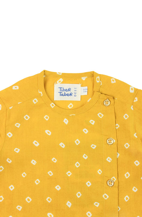 Pre-Order: Baby Boy Bandhani Pop Dhoti Set - Yellow