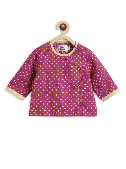 Pre-Order: Baby Boy Mini Bandhani Dhoti Set  - Purple