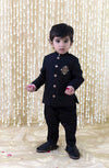 Pre-Order: Baby Boy Silk Bandhgala-Black