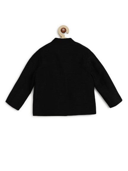 Pre-Order: Baby Boy Silk Bandhgala-Black