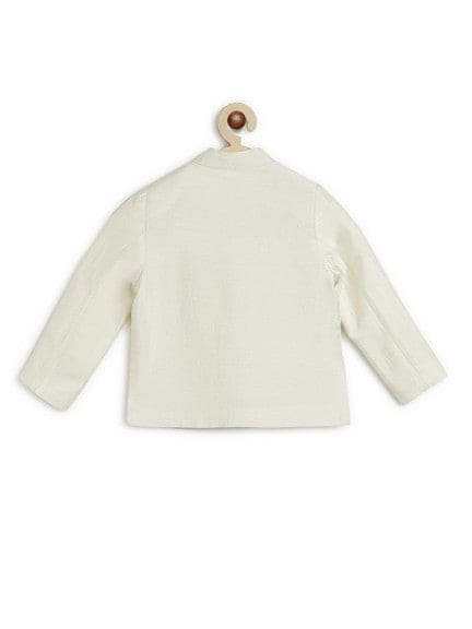 Pre-Order: Baby Boy Silk Bandhgala-Cream