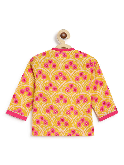Pre-Order: Baby Boy Floral Dhoti Kurta Set-Yellow