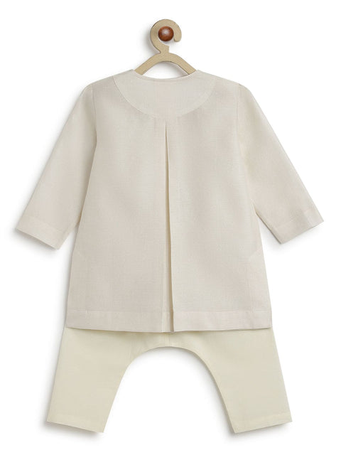 Pre-Order:  Baby Boy Horse Kurta Pyjama Set - Cream