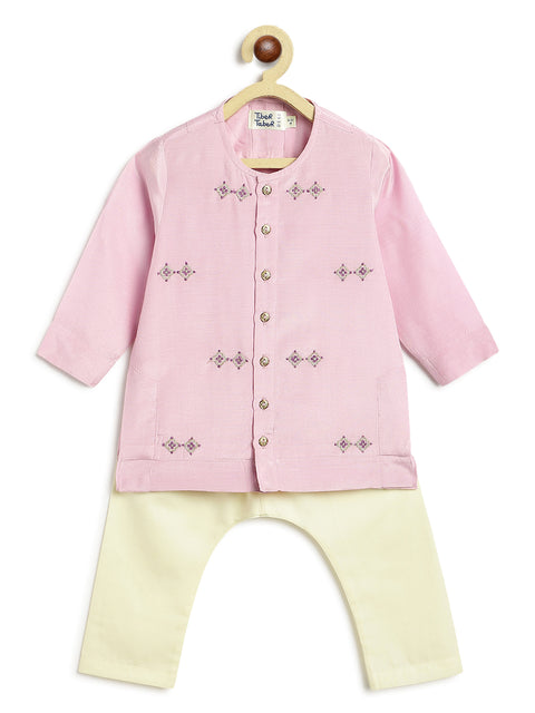 Pre-Order: Baby Boy Kurta Pyjama Set-Purple
