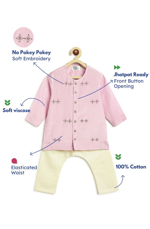 Pre-Order: Baby Boy Kurta Pyjama Set-Purple