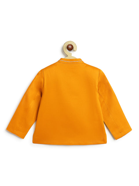 Pre-Order: Baby Boy Lotus Bandhgala Dhoti Set-Yellow