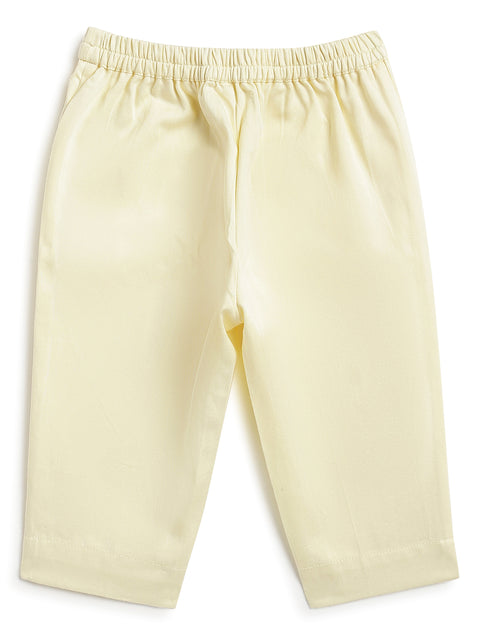Pre-Order: Baby Boy Lotus Bandhgala Pant Set-Yellow