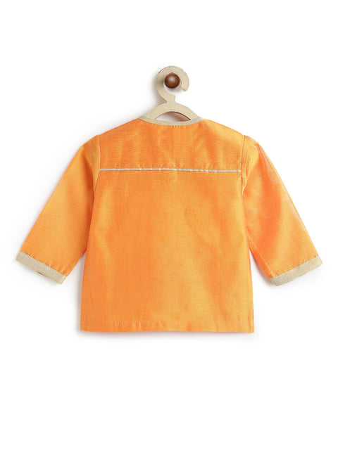 Pre-Order:  Marigold Orange Embroidered Dhoti Set-Orange