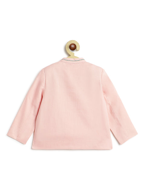 Pre-Order: Baby Boy Morpankh Bandhgala Pant Set-Pink