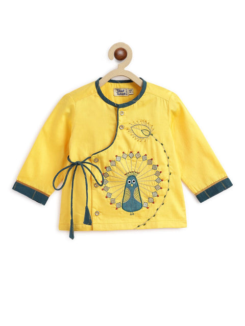Pre-Order: Baby Boy Mor Raja Dhoti Set - Yellow