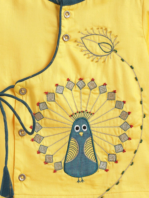 Pre-Order: Baby Boy Mor Raja Dhoti Set - Yellow