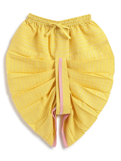 Pre-Order: Baby Boy Polka Dot Dhoti Kurta Set-Pink