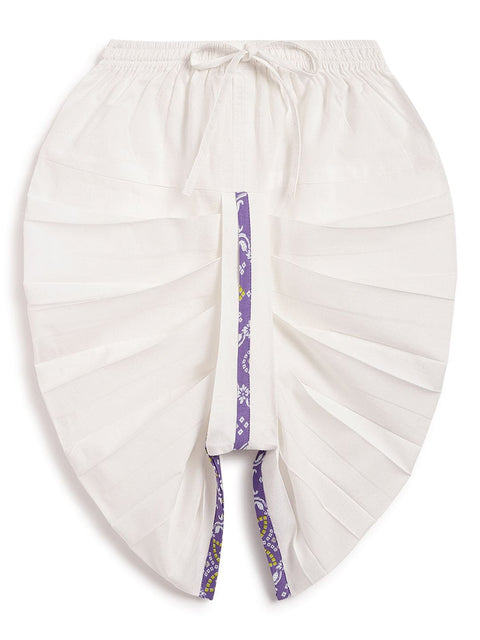 Pre-Order: Baby Boy Purple Bandhani Dhoti Kurta Set-Purple