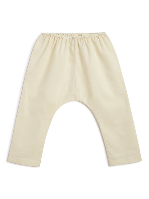 Pre-Order: Baby Boy Shiv Damru Kurta Pyjama Set-Cream