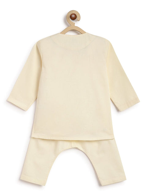 Pre-Order: Baby Boy Shiv Kurta Pyjama Set-Cream