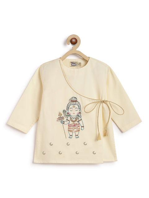 Pre-Order: Baby Boy Shiv Kurta Pyjama Set-Cream