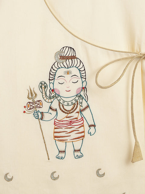 Pre-Order: Baby Boy Shiv Kurta Pyjama Set-Cream