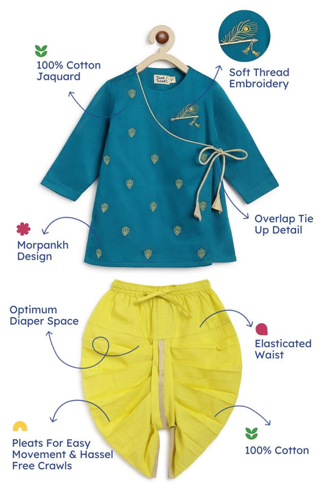 Baby Boys Divine Flute Dhoti Kurta Set - Blue
