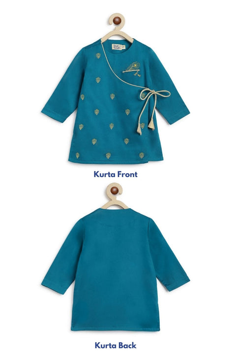 Baby Boys Divine Flute Dhoti Kurta Set - Blue