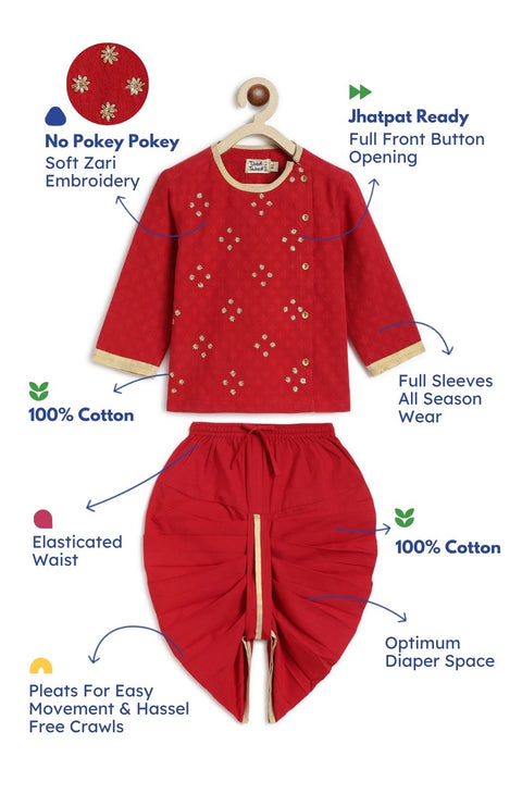 Pre-Order: Baby Boys Zari Dhoti Kurta Set